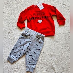 New Baby Boys' 'Mr. Irresistible' Top & Bottom Valentine's Day Set size 9 months